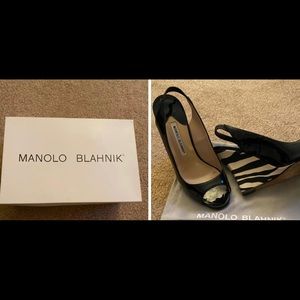 Manolo Blahnik, size 8.5. Worn once.